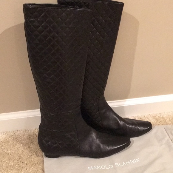 Manolo Blahnik Shoes - Manolo Blahnik Irieboot Quilted Leather Boots 40